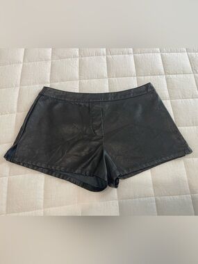 Victoria's Secret Black Faux Leather Shorts
